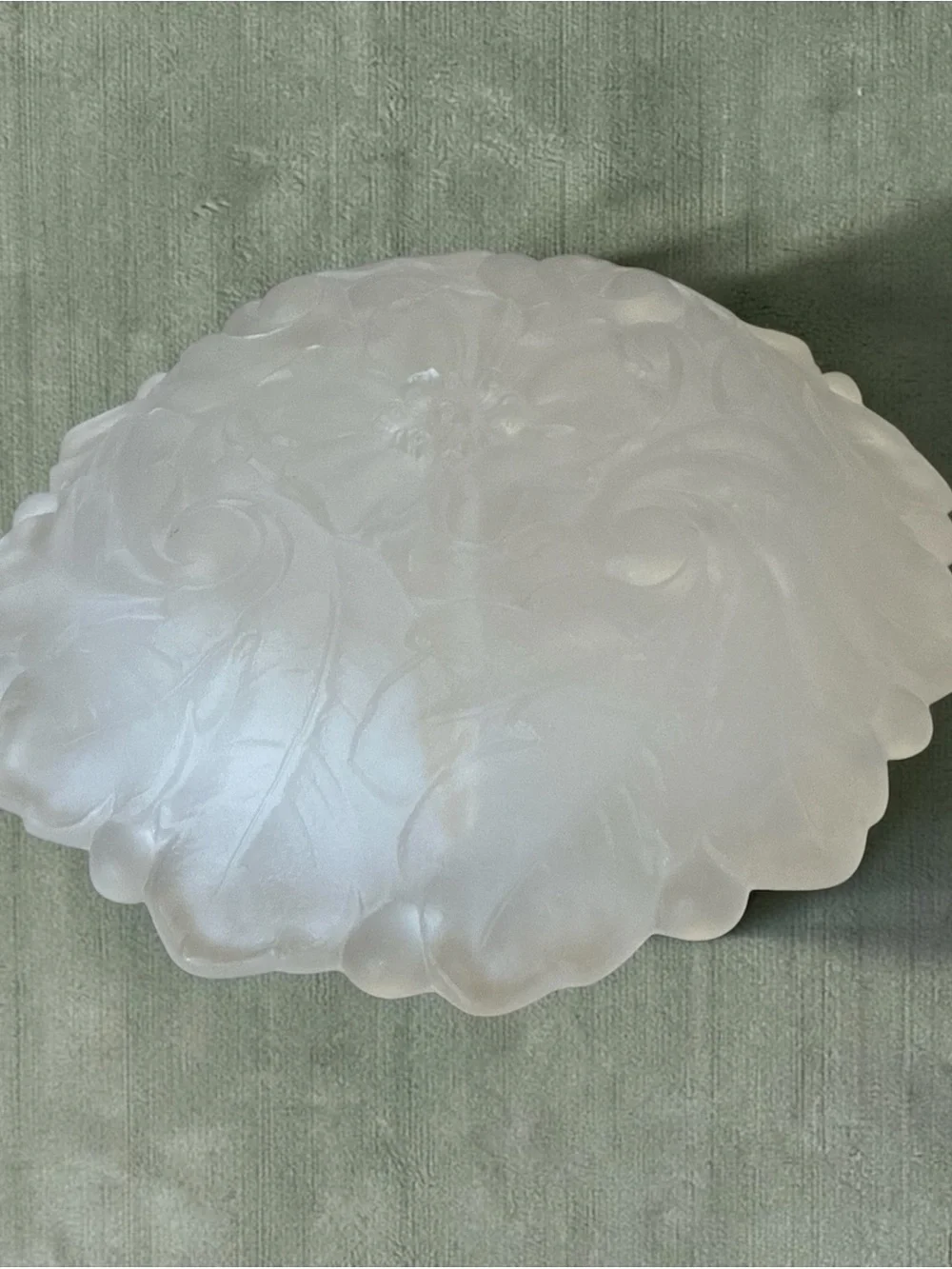 VTG Indiana Glass Wild Rose Frosted Satin Handled Divided Relish Dish